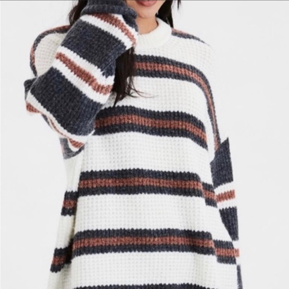 American Eagle Outfitters Sweaters - American Eagle Outfitters AE Oversized Super Soft Sweater S Sm Cream Gray Brown